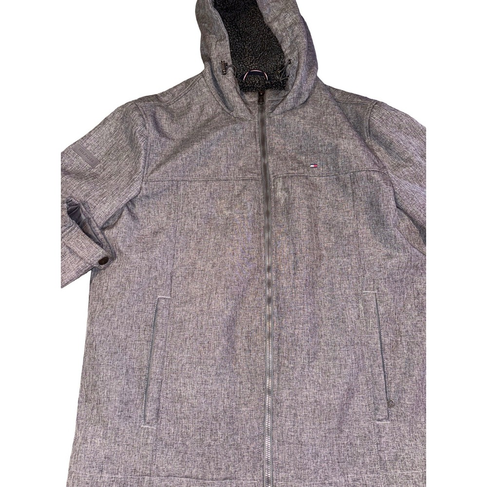 Tommy Hilfiger Men's Sherpa Lined Winter Jacket Gray with‎ Hood Size Medium